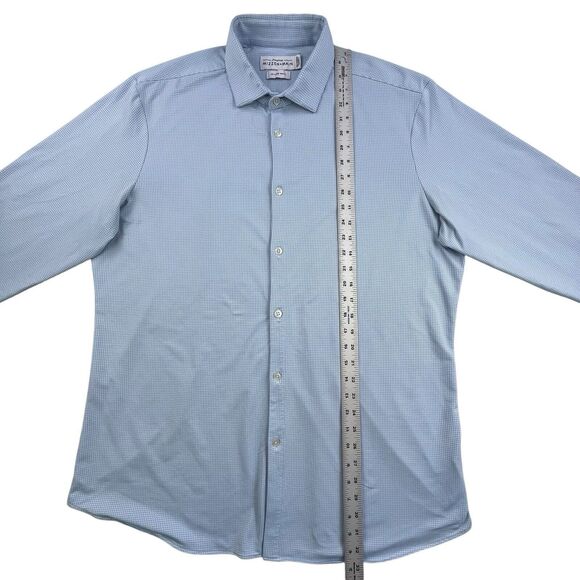 Mizzen + Main Spinnaker Shirt Mens 2XL Blue Check Trim Fit Stretch Performance - Picture 11 of 12
